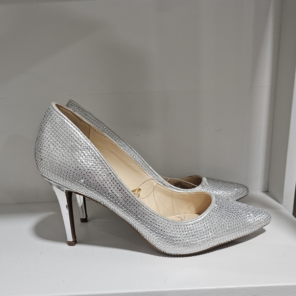 jessica simpson lindiza rhinestones sparkly silver heels new size 8 - Picture 7 of 10